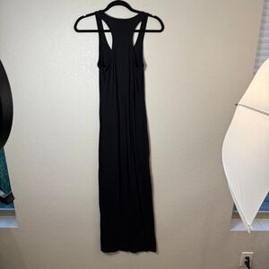 Express XS Black‎ Maxi Dress Racerback Sleeveless Casual Long Dress Slit FLAW